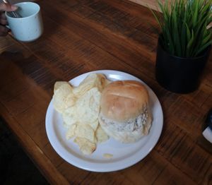 Mock chicken sandwich at Vegan East in Minneapolis