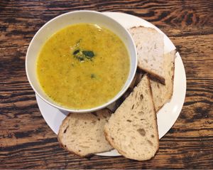Soup of the day at Sky Blue Cafe in Bath