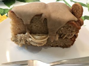 Ultimate ginger cake - just wow! Dough not to sweet, the cream and frosting provided the right sweetness for the cake. At the same time the ginger made it spicy. Great combination at Sky Blue Cafe in Bath