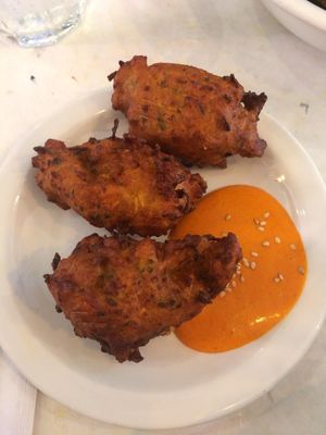 Tofu and kimchi fritters  at Suncraft in Bristol