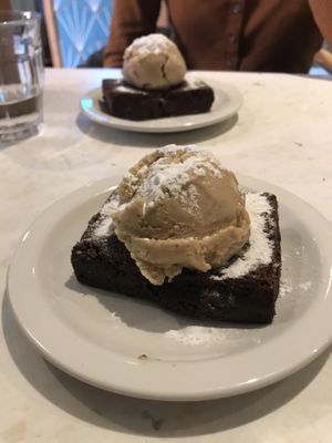 Brownie and ice cream  at Suncraft in Bristol