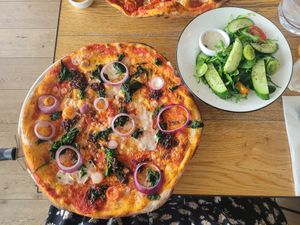 Vegan Padana Romana and Mixed Salad at Pizza Express - Broughton Park in Chester