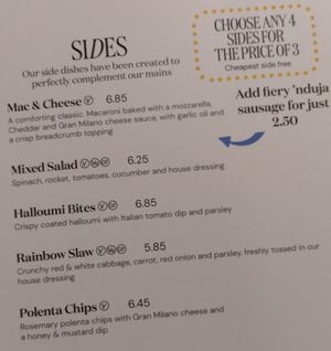 Menu as of January 2025 at Milano - Temple Bar in Dublin