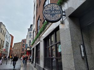Restaurant front at Milano - Temple Bar in Dublin