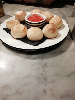 Dough balls with a marinara dip at Milano - Grand Canal Harbour in Dublin