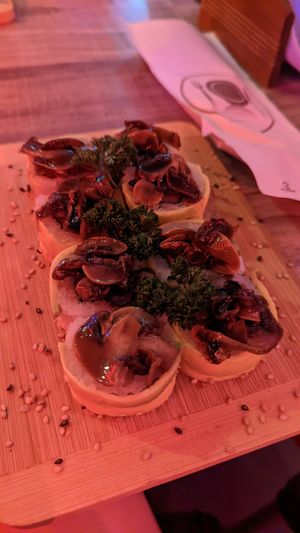 Vegan sushi option at Kokoa Sushi Wok in Cartagena