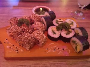 2 different Sushi rolls at Kokoa Sushi Wok in Cartagena