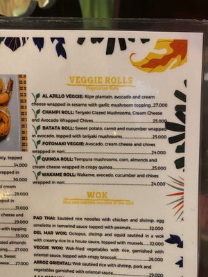 Menu   at Kokoa Sushi Wok in Cartagena