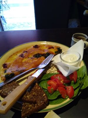 Vegan omelette at Petról in Copenhagen