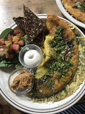 Vegan omelette   at Petról in Copenhagen
