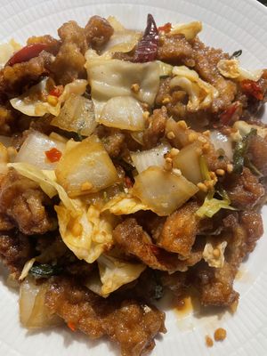 Gai Par Matmamuan (fried vegan chicken)   at Ssong Thai in Seoul