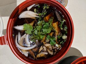 Vegan thai rice noodle soup at Ssong Thai in Seoul