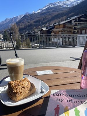   at Cup's Italian Coffee House in Zermatt