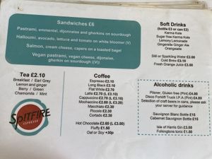 menu 1/2 at Spitfire Espresso in Glasgow