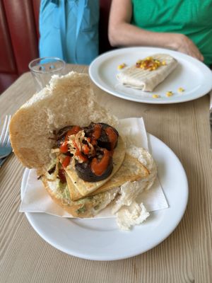 vegan gourmet bap & vegan burrito  at Spitfire Espresso in Glasgow