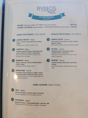 Vegan set at Byblos Mezza House in Slupsk