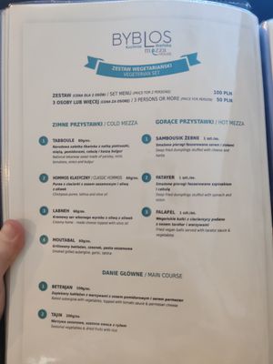 Vegetarian set at Byblos Mezza House in Slupsk