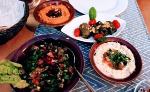 Vegan starters at Byblos Mezza House in Slupsk