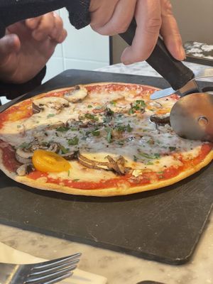 Vegan GF prosciutto di bosco  at Pizza Express in Ely