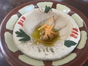 Amazing smooth hummus  at Al Sham in Dushanbe