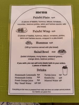 Menu May 2024  at Kaş Gurme Falafel in Kas