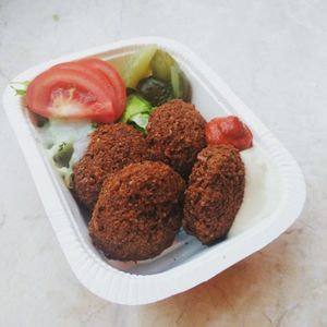 Fresh falafels on the plate at Kaş Gurme Falafel in Kas