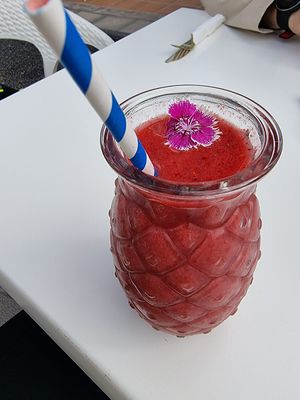 Bluberry smoothie :) at Creme Cafe in Lanzarote