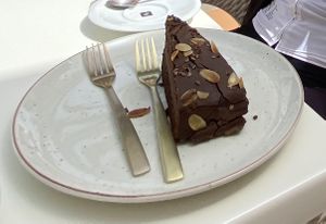 chocolate cake   at Creme Cafe in Lanzarote