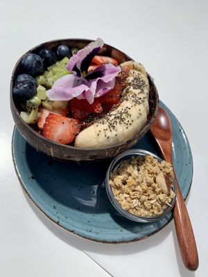 Açaí bowl with granola   at Creme Cafe in Lanzarote