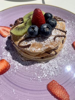 Vegan Pancake with vegan Nutella   at Creme Cafe in Lanzarote