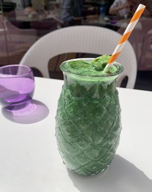 Green Smoothie with Spirulina   at Creme Cafe in Lanzarote