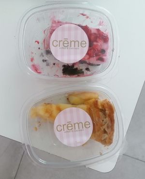 Strawberry/chocolate cake and apple pie at Creme Cafe in Lanzarote