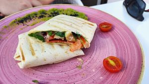 Heura wrap with bacon at Creme Cafe in Lanzarote