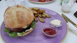 Beyond Burger (available for Brunch till 1:30 p.m.) at Creme Cafe in Lanzarote