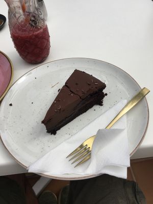 Chocolate cake   at Creme Cafe in Lanzarote