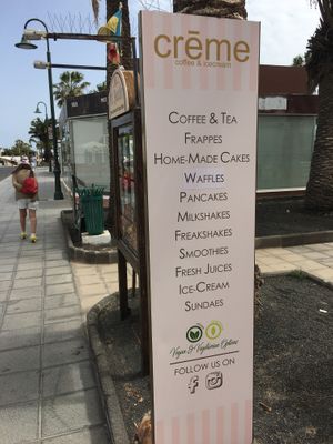 Menu at Entrance  at Creme Cafe in Lanzarote