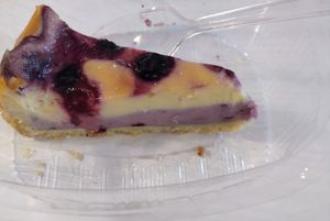 Vegan blueberry cheesecake at Creme Cafe in Lanzarote