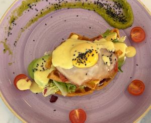 Creme Waffle - the signature dish of Creme Cafe at Creme Cafe in Lanzarote