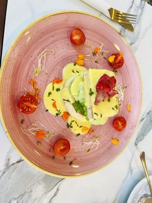 Vegan bennie  at Creme Cafe in Lanzarote