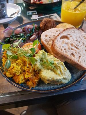 English vegan breakfast at Singl-end - Merchant City in Glasgow