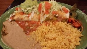 vegetable burrito with refried beans and rice at El Sombrero in Melbourne