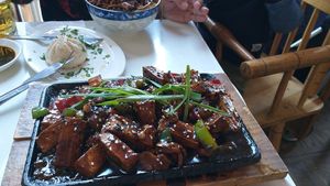 Tofu a la plancha. at Vegan Dealer in Santiago