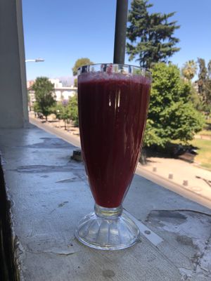 Berry juice at Vegan Dealer in Santiago