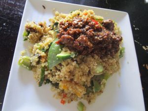 Quinoa and vegetables. at Vegan Dealer in Santiago