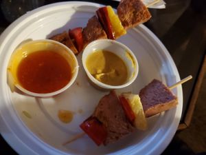 Seitan skewers. So tasty! at Ye's Asian Vegan Kitchen in Hilliard