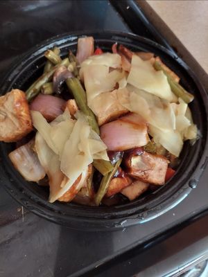 Wok glazed tofu in ginger sauce at Ye's Asian Vegan Kitchen in Hilliard