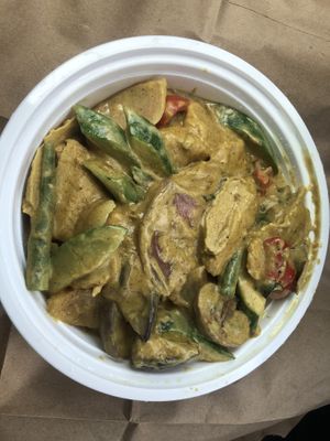 Coconut curry with soy protein  at Ye's Asian Vegan Kitchen in Hilliard
