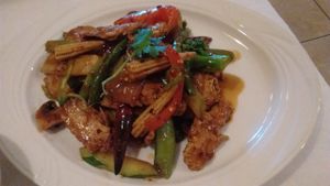 Szechuan Peppercorn  with soy protein at Ye's Asian Vegan Kitchen in Hilliard