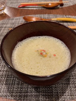 Corn soup at Saido in Tokyo