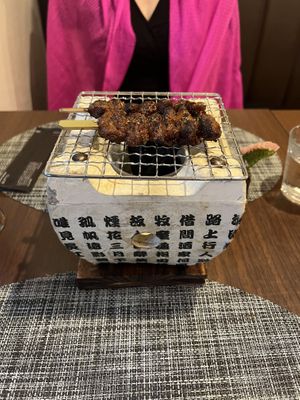 Yakatori with surprise   at Saido in Tokyo
